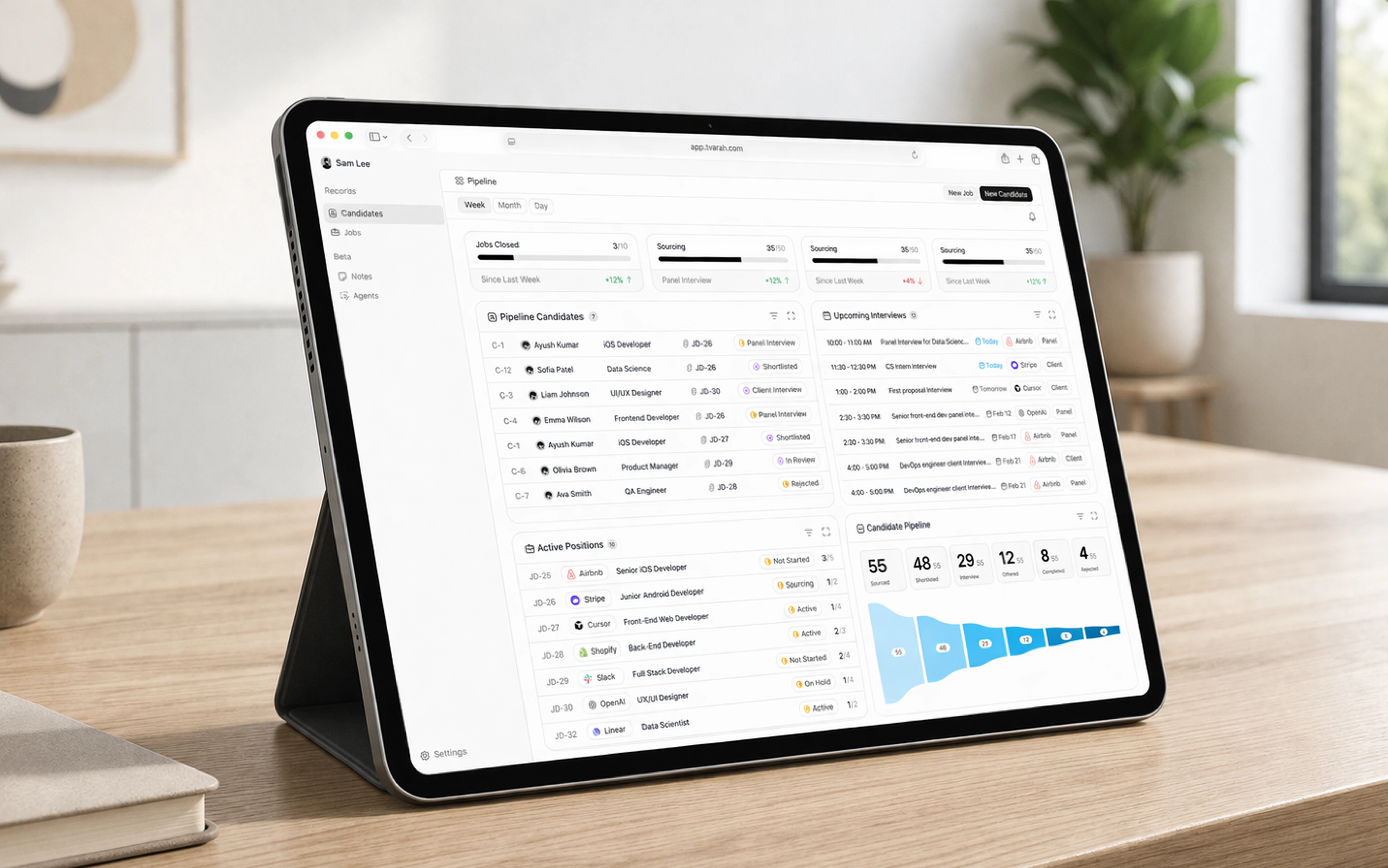 HR requirement dashboard interface